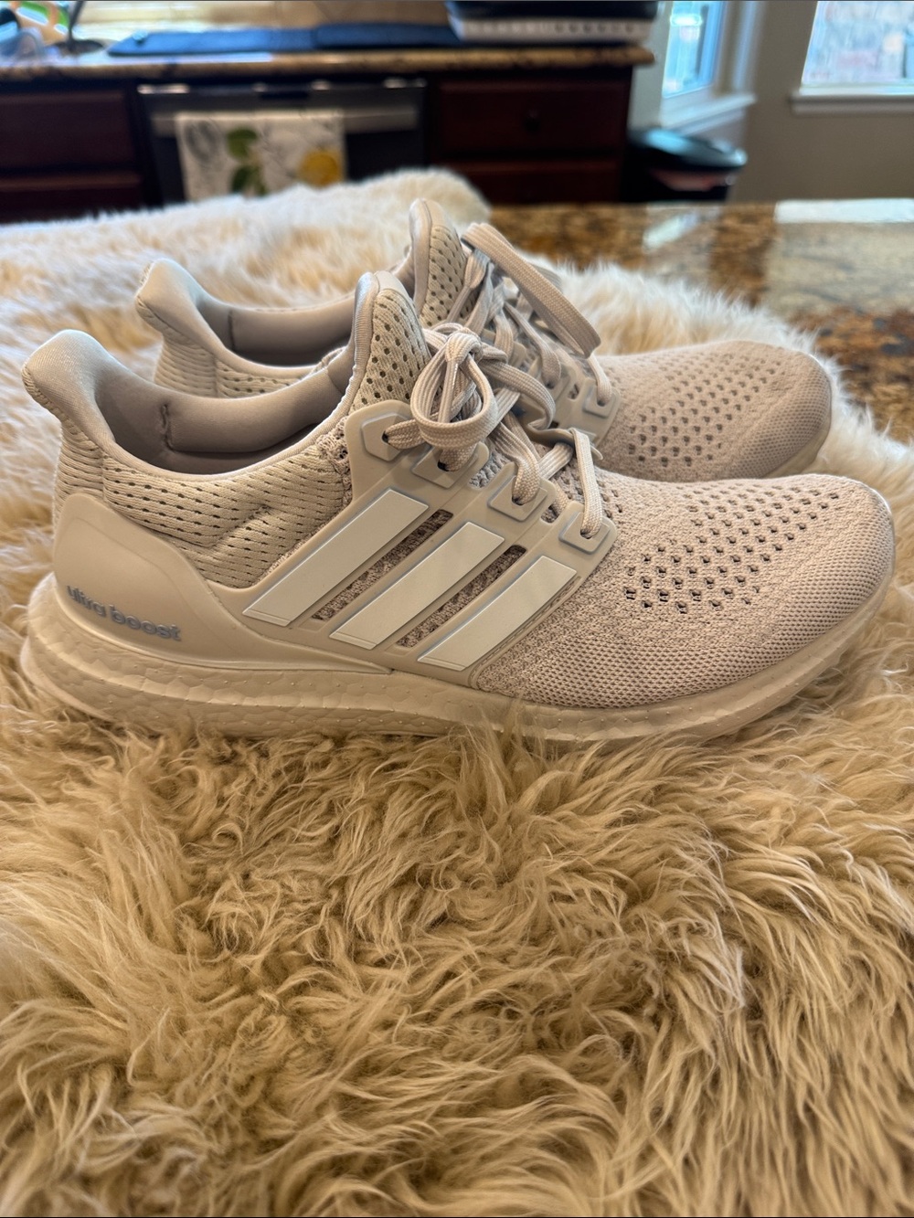 Adidas Women’s Ultraboost size 9.5 US. Light gray color. Gently worn.
